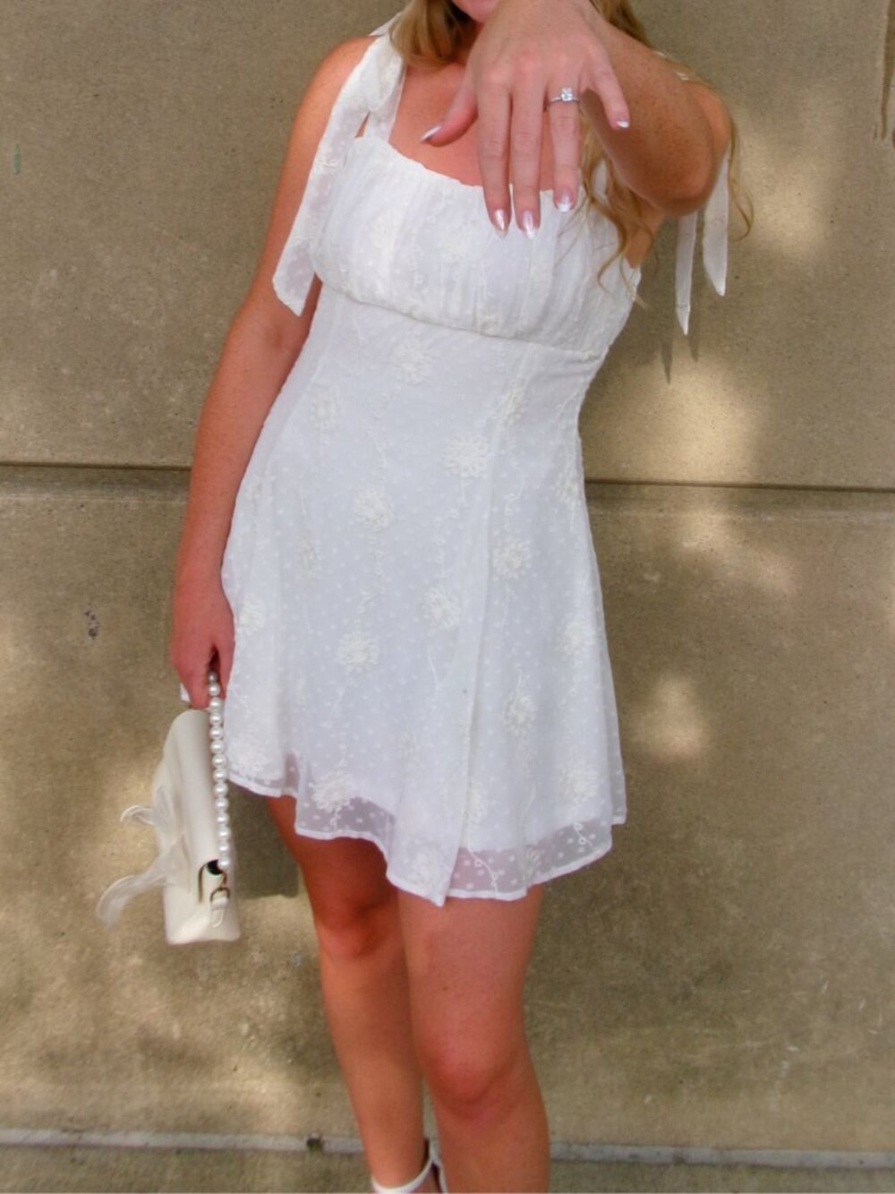 Lulus Adorable Approach Embroidered Mini Dress — Medium